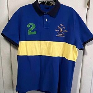 Polo by Ralph Lauren Royal Blue Polo with Gold Embroidered Crest